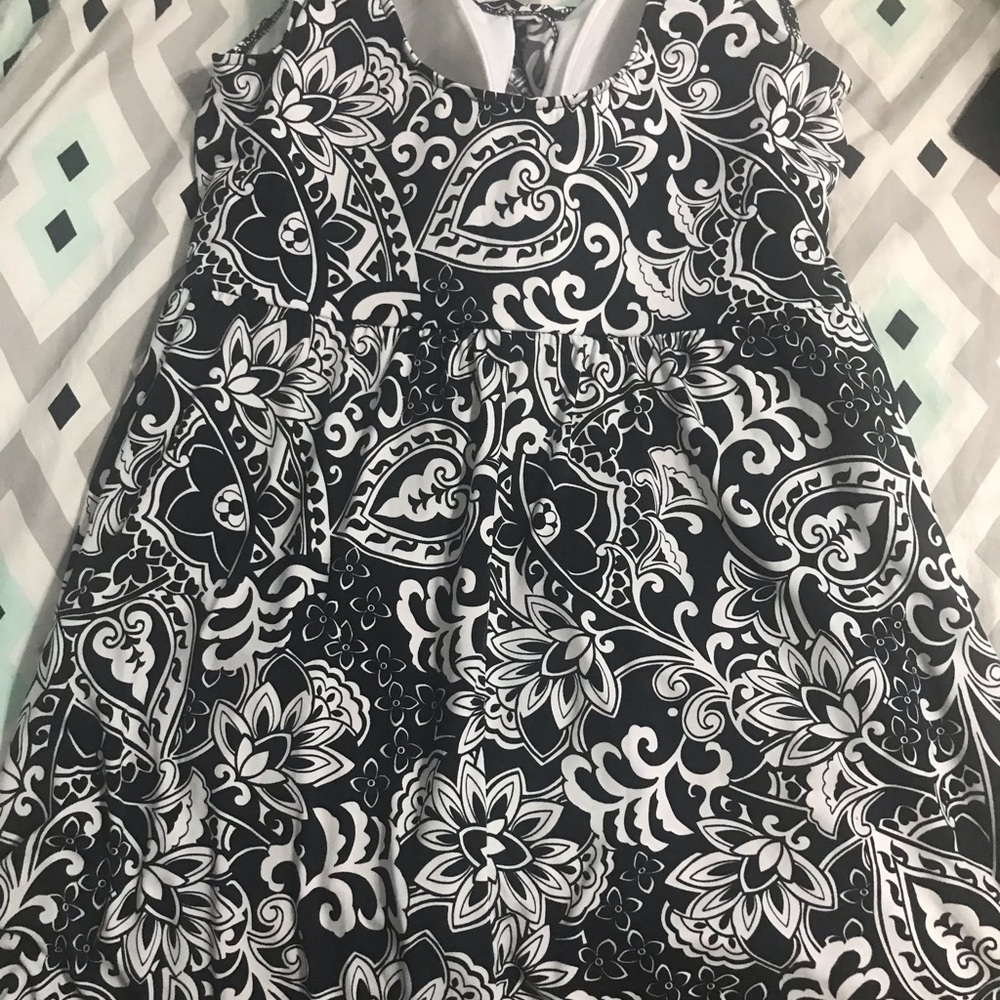 CATALINA black and white paisley swim dress - Picture 2 of 4